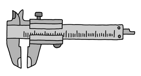 スーツケース　タイヤ交換　ノギス